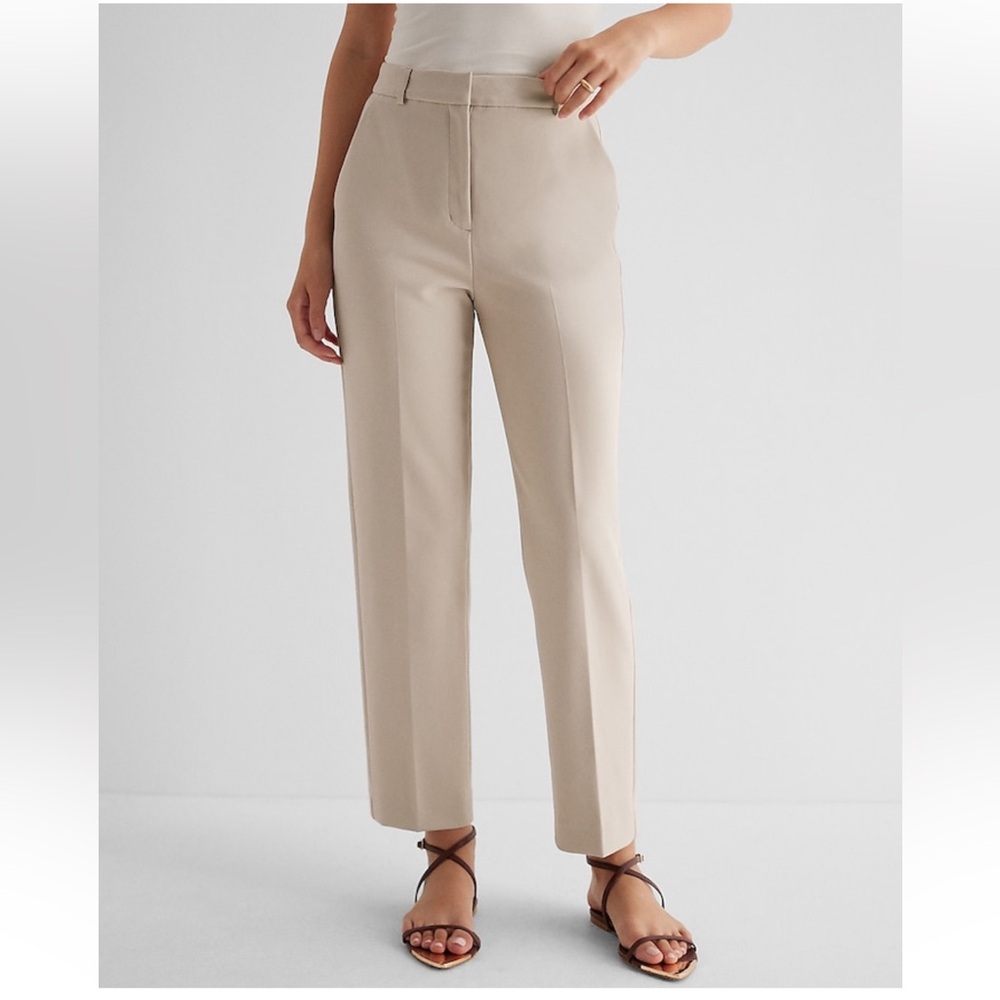 Super high waisted straight ankle pants